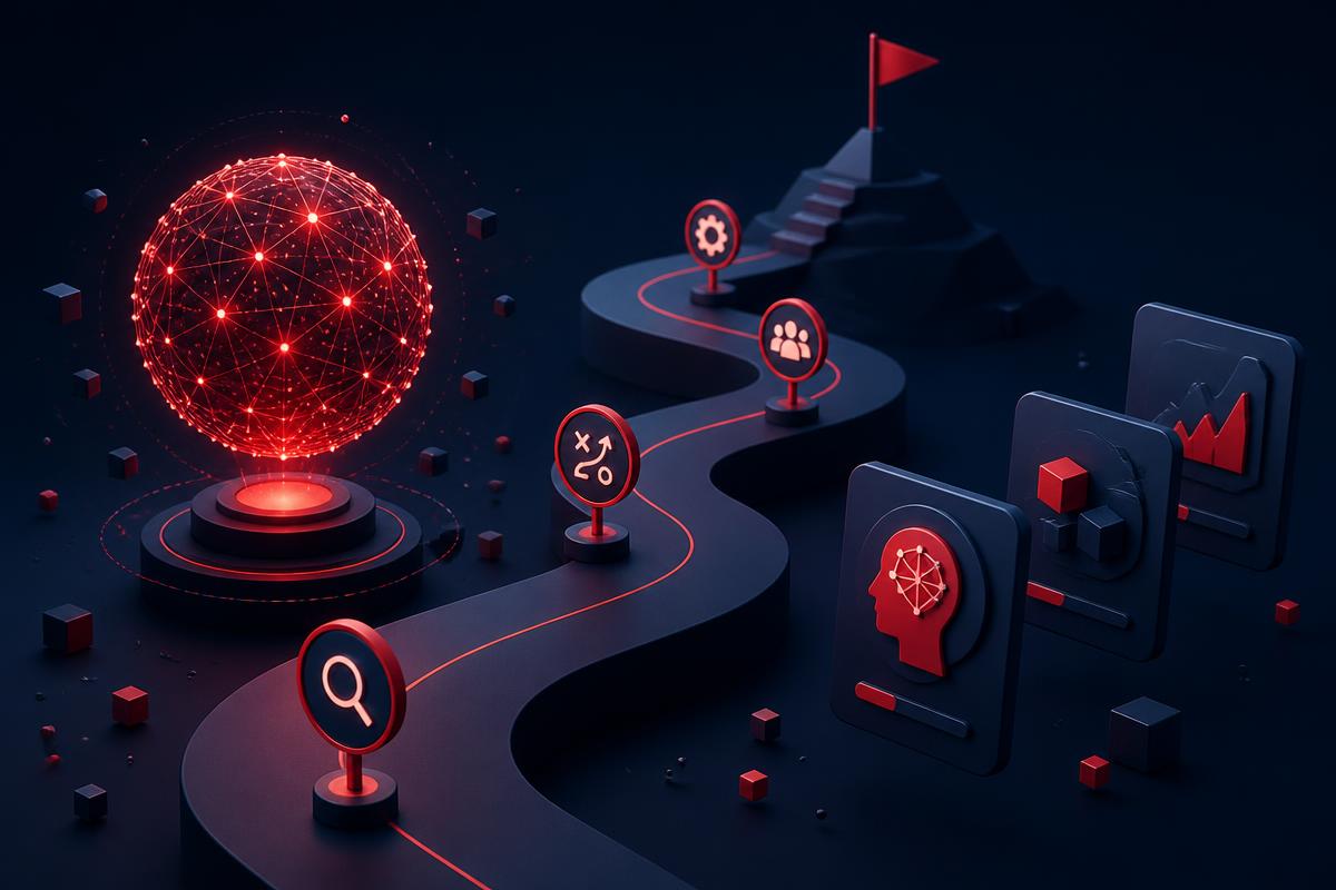 Illustration of AI strategy planning and team enablement